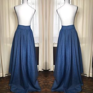 GRACIA High Low, Versatile Sash, Blue Maxi Skirt